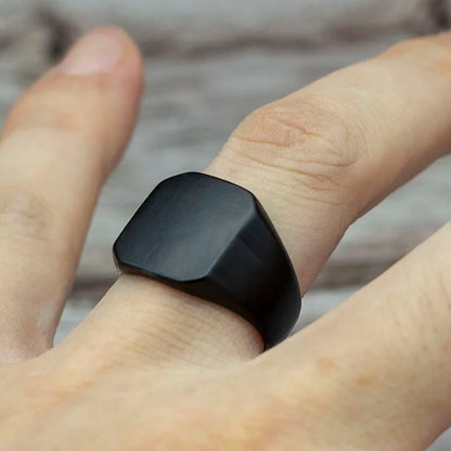 2023 Fashion Simple Style Black Square Ring Classic Ring Wedding Engagement Jewelry