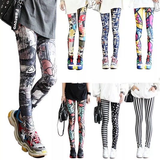 DOIAESKV Fashion Leggings Sexy Casual and Colorful Leg Warmer Fit Most Sizes Leggins Pants Trousers Woman's Leggings