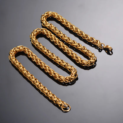 1 piece Width 3mm/4mm/5mm/6mm Gold Color Keel Link Chain Necklace For Men Women Stainless Steel Chain Necklace