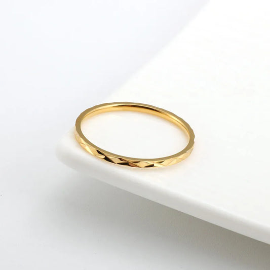 1mm thin stainless Steel Stacked ring Wedding ring for women girls gift