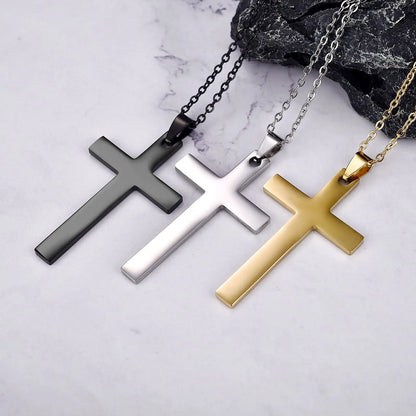 2023 Cross Pendant Necklace Women Men Stainless Steel Link Chain Charm Necklace Cool Boys Girls Punk Hip Hop Jewelry Gift