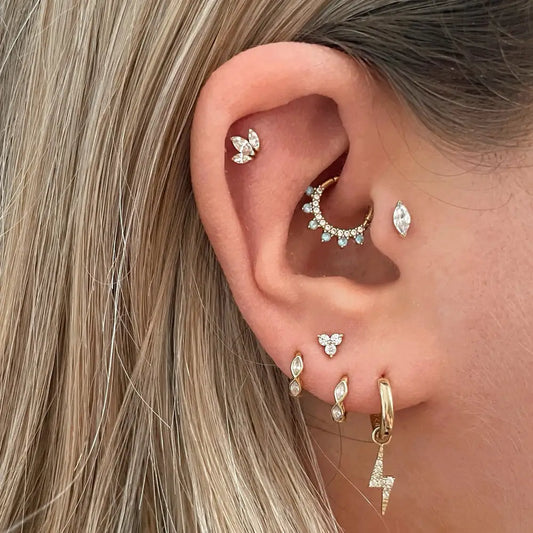1PC Helix Ear Piercing Stud Earrings for Women Zircon Star Ear Tragus Cartilage Piercing Accessories Jewelry Gift Drop Shipping