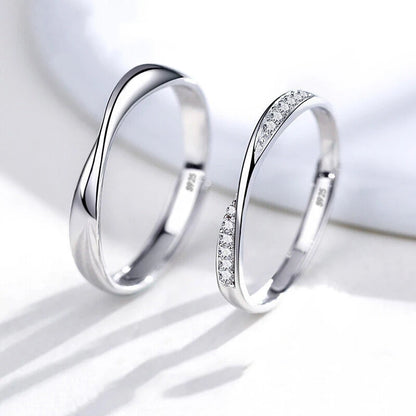 1 Pair Luxury Stainless Steel Rings for Women - Trending Korean Fashion Accessories