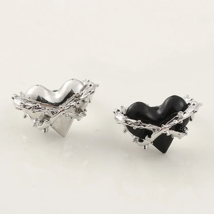2023 New Fashion Creative Gothic Thorns Love Heart Rings Vintage Adjustable Ring for Women lovely Party Jewelry Irregular Кольцо