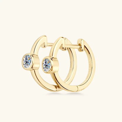 18k Gold 0.3ct 4mm Certified Moissanite Earrings for Women 100% 925 Silver Hoop Earring Wedding Party Jewelry Wholesale