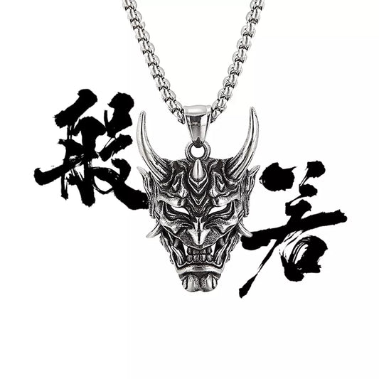 2023 Punk Devil Skull Necklaces For Men Women Goth Retro Demon Mask Pendant Titanium Steel Necklace Cool New Party Jewelry Gift