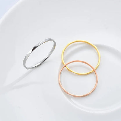 1mm Thin Stackable Ring Stainless Steel V Faceted Knuckle Midi Ring for Women Girl Size 3-10