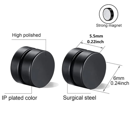 1 Pairs Magnet Stud Earrings Stainless Steel No Piercing Strong Magnetic Ear Clips for Men Women Fashion Jewelry