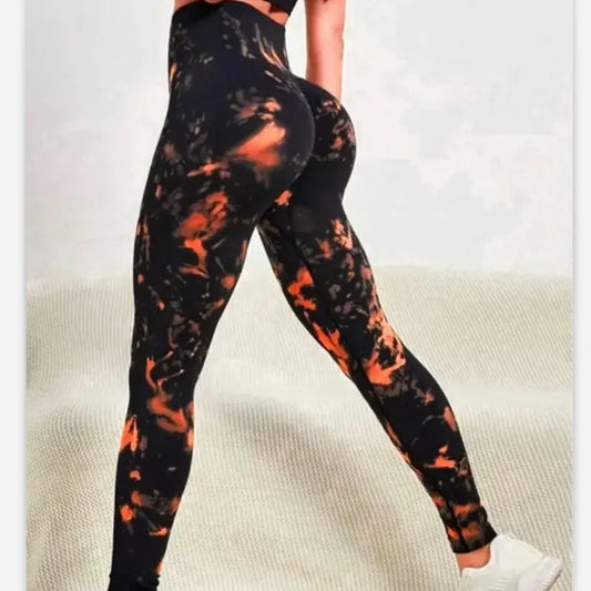 Tie Dye Seamless Leggings Women for Gym Yoga Pants Push Up Workout Sports Leggings  High Waist Tights Ladies Fitness Clothing