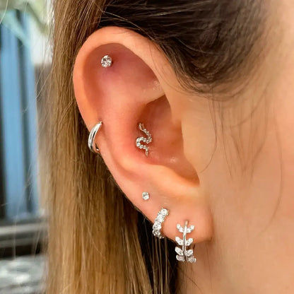 1PC Helix Ear Piercing Stud Earrings for Women Zircon Star Ear Tragus Cartilage Piercing Accessories Jewelry Gift Drop Shipping