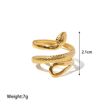 2023 Punk Stainless Steel Snake Ring for Women Men Open Adjustable Finger Ring Jewelry Free Shipping