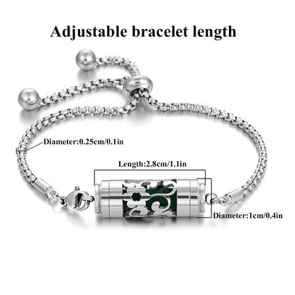 2024 New Stainless Steel Aromatherapy Diffuser Bracelet Locket Adjustable Chain Aroma Perfume Essential Oil Diffuser Bracelet