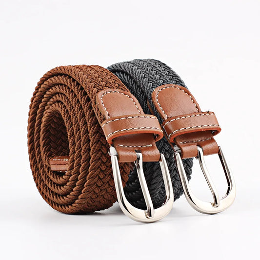 2.5cmx100cm Universal Needle Buckle Belt for Men and Women Canvas Elastic Jeans Belts Young Student Woven Canvas Thin Waistband