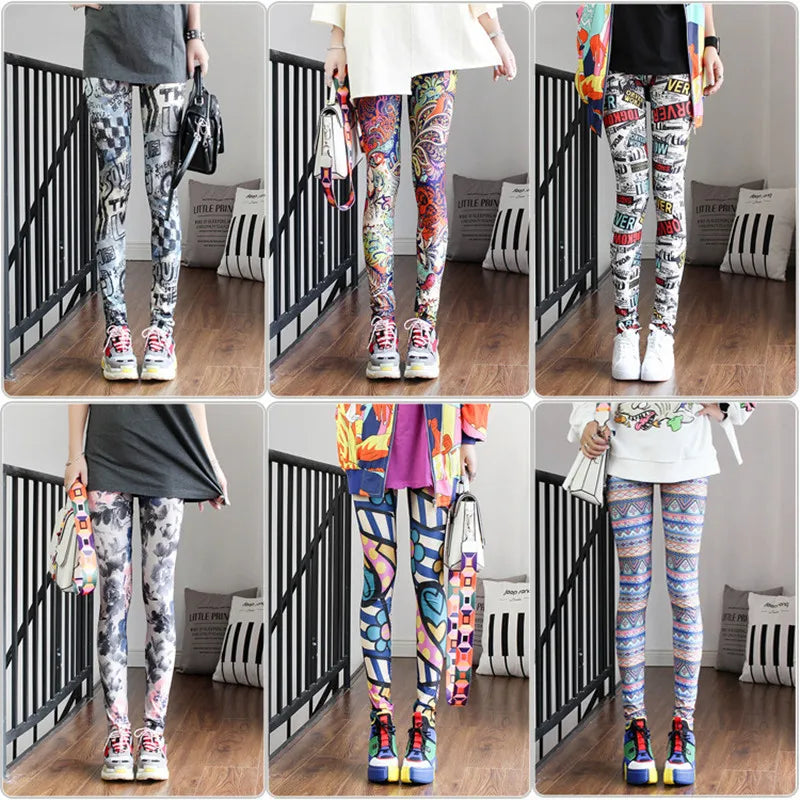 DOIAESKV Fashion Leggings Sexy Casual and Colorful Leg Warmer Fit Most Sizes Leggins Pants Trousers Woman's Leggings