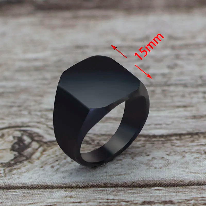 2023 Fashion Simple Style Black Square Ring Classic Ring Wedding Engagement Jewelry