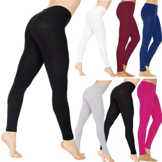 40%HOTLadies Solid Color Elastic High Waist Slim Leggings Yoga High Elastic Sports Fitness Leggings Hip Running Training Pants P