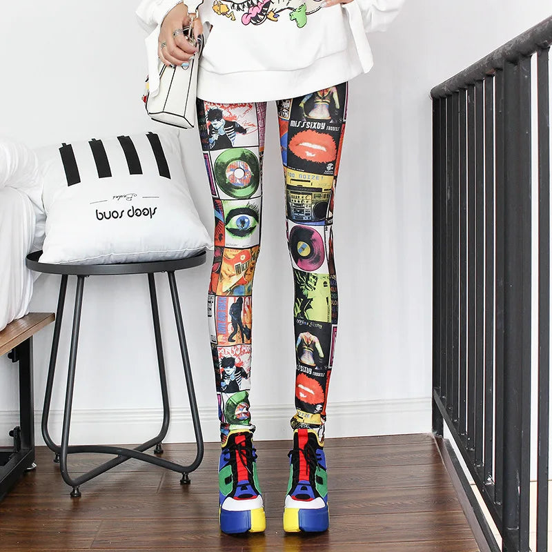 DOIAESKV Fashion Leggings Sexy Casual and Colorful Leg Warmer Fit Most Sizes Leggins Pants Trousers Woman's Leggings