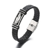 2022 Charm Jewelry Stainless Steel Weave Leather Scorpio Bracelet Vintage Titanium Steel Cuff Feather Bracelet Men bracelets
