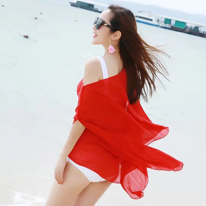 Women Sexy Chiffon Bikini Cover Up Beach Swimwear Dress Scarf Pareo Sarong Wrap