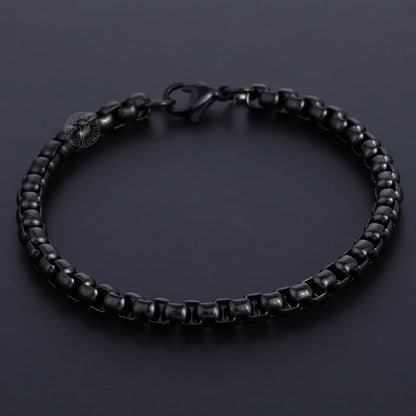 2/3/4/5mm Black Color Round Box Bracelet Link For Men Women Stainless Steel Bracelets Daily Party Jewelry Gifts DKBM143