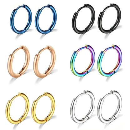 Gold Stainless Steel Hoop Earrings - Small Cartilage Piercing Jewelry