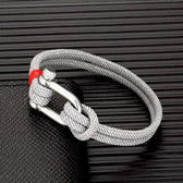 2023 Men Black Stainless Steel U Shape Survival Bracelet Outdoor Camping Rescue Emergency Shackle Rope Bracelet for Women Gifts