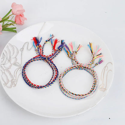 1pcs Women Men Handmade Tassel Knots Thread Rope Bracelet Ethnic Jewelry for Meetvii Lucky Tibetan String Bracelets & Bangles