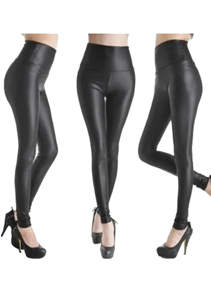 CHSDCSI Faux Leather High Waist Sexy Legging Women Black Pencil Pants Slim Skinny Trousers