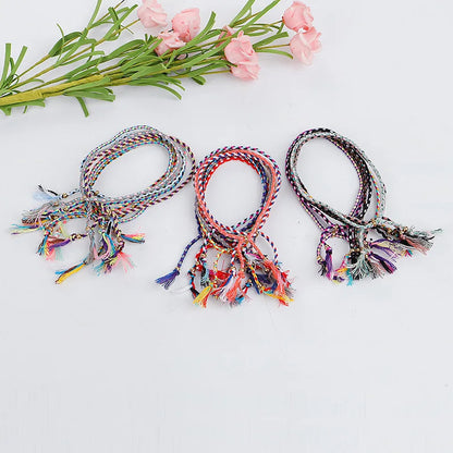 1pcs Women Men Handmade Tassel Knots Thread Rope Bracelet Ethnic Jewelry for Meetvii Lucky Tibetan String Bracelets &amp; Bangles