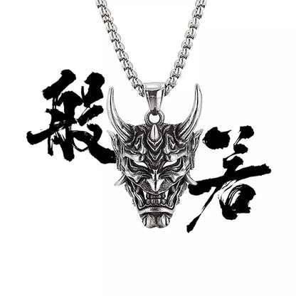 2023 Punk Devil Skull Necklaces For Men Women Goth Retro Demon Mask Pendant Titanium Steel Necklace Cool New Party Jewelry Gift