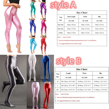 1pcs Women Leggings Candy Color Slimming Leather Pants Do Not Fade Easily Ninth Pants Pencil Pant Shiny Trousers Fitness Fashion