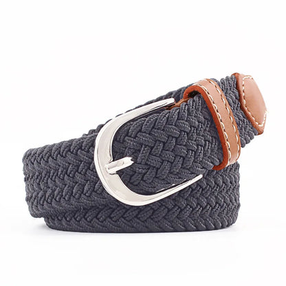 2.5cmx100cm Universal Needle Buckle Belt for Men and Women Canvas Elastic Jeans Belts Young Student Woven Canvas Thin Waistband