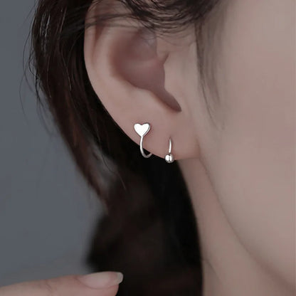 2 Pieces Stainless Steel Piercing Screw Ball Star Ear Bone Rotating Line Wave Mini Studs Women Unusual Earrings Adjustable