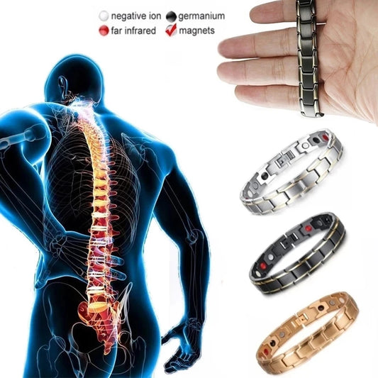 2022 New Mens Jewelry Magnetic Therapy Health Anti-snoring Stainless Steel Bracelet for Men Adjustable Bracelet Pulsera Hombre