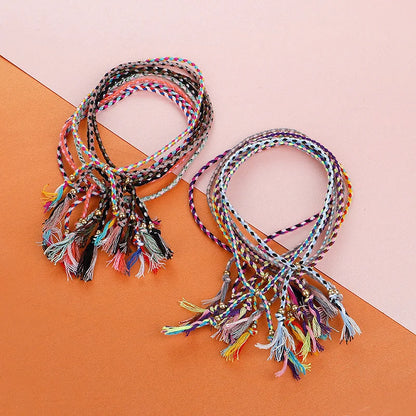 1pcs Women Men Handmade Tassel Knots Thread Rope Bracelet Ethnic Jewelry for Meetvii Lucky Tibetan String Bracelets & Bangles